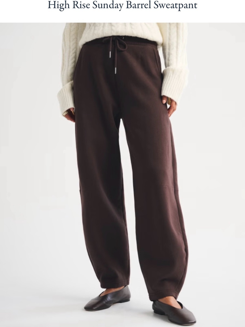 NWT Abercrombie High Rise Sunday Barrel Sweatpants XS